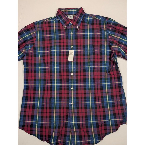Brooks Brothers Vintage Men's L Plaid Long Sleeve Button Down Shirt USA - Picture 3 of 8